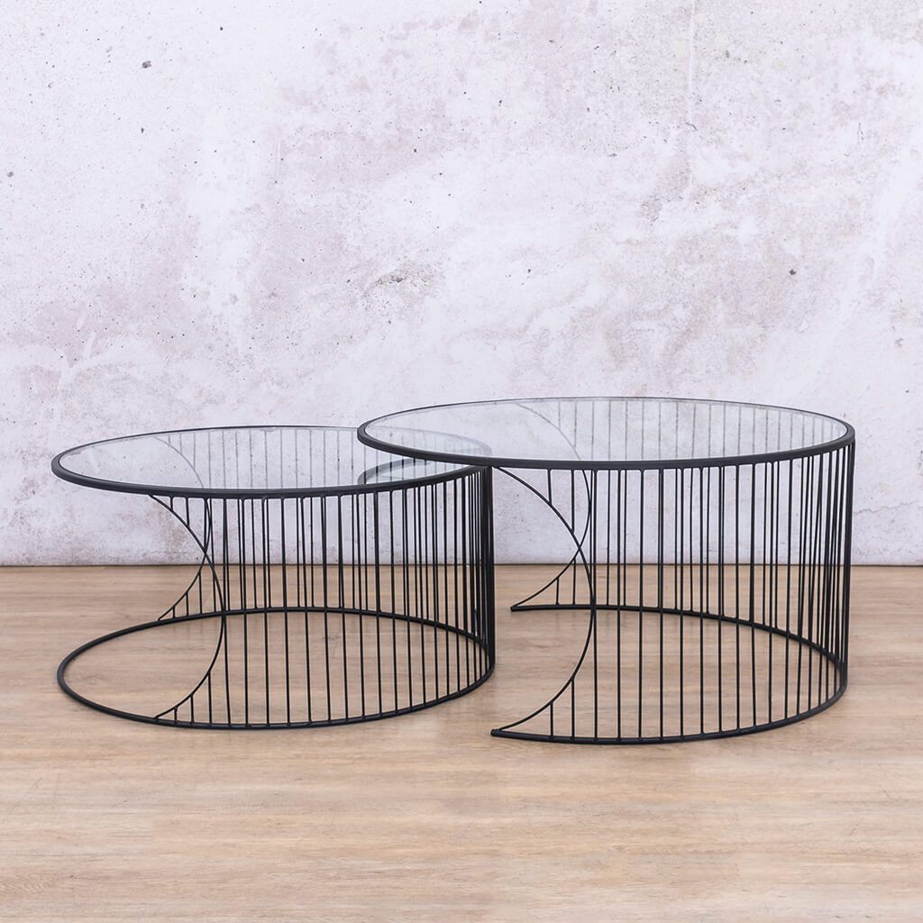 Lapu Occasional Glass Coffee Table - Set Of 2 Coffee Table Leather Gallery
