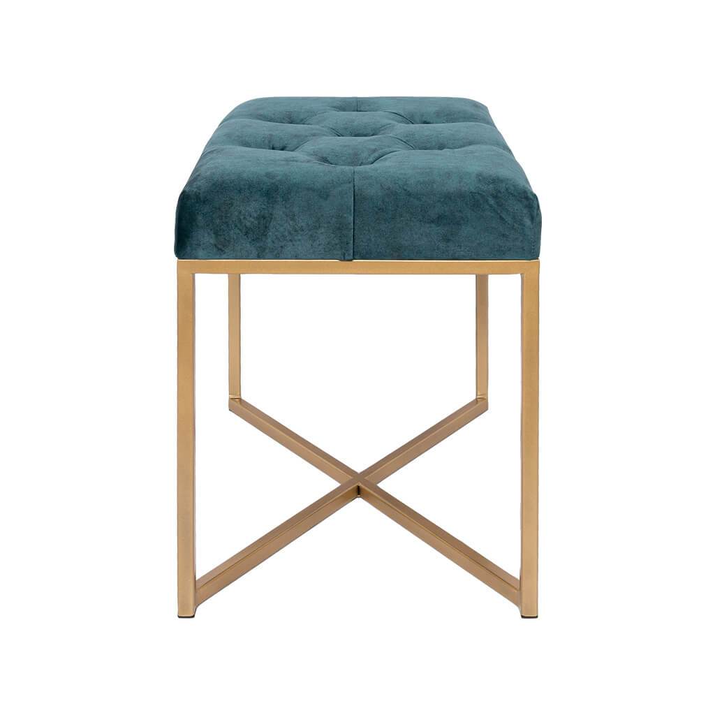 Legacy Harbour Teal Gold Base Single Ottoman Ottoman Leather Gallery