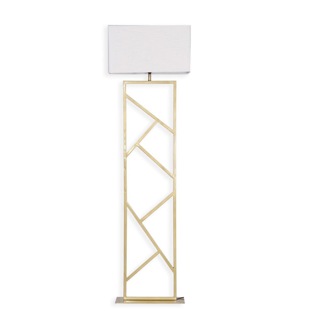 Legacy Standing Lamp with Shade - Off White Floor Lamp Leather Gallery