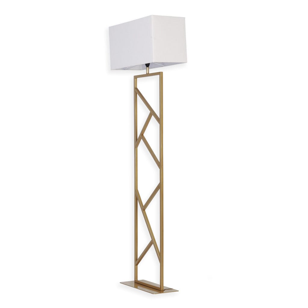 Legacy Standing Lamp with Shade - Off White Floor Lamp Leather Gallery