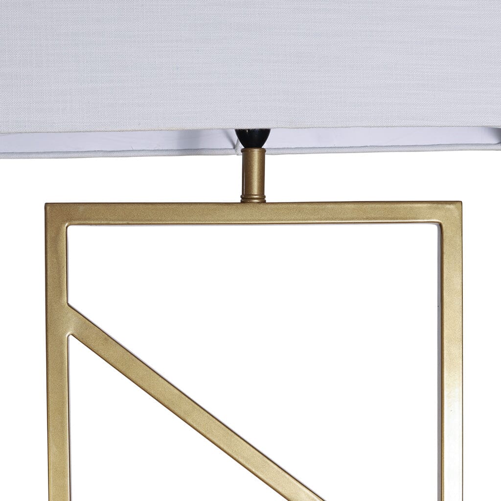 Legacy Standing Lamp with Shade - Off White Floor Lamp Leather Gallery