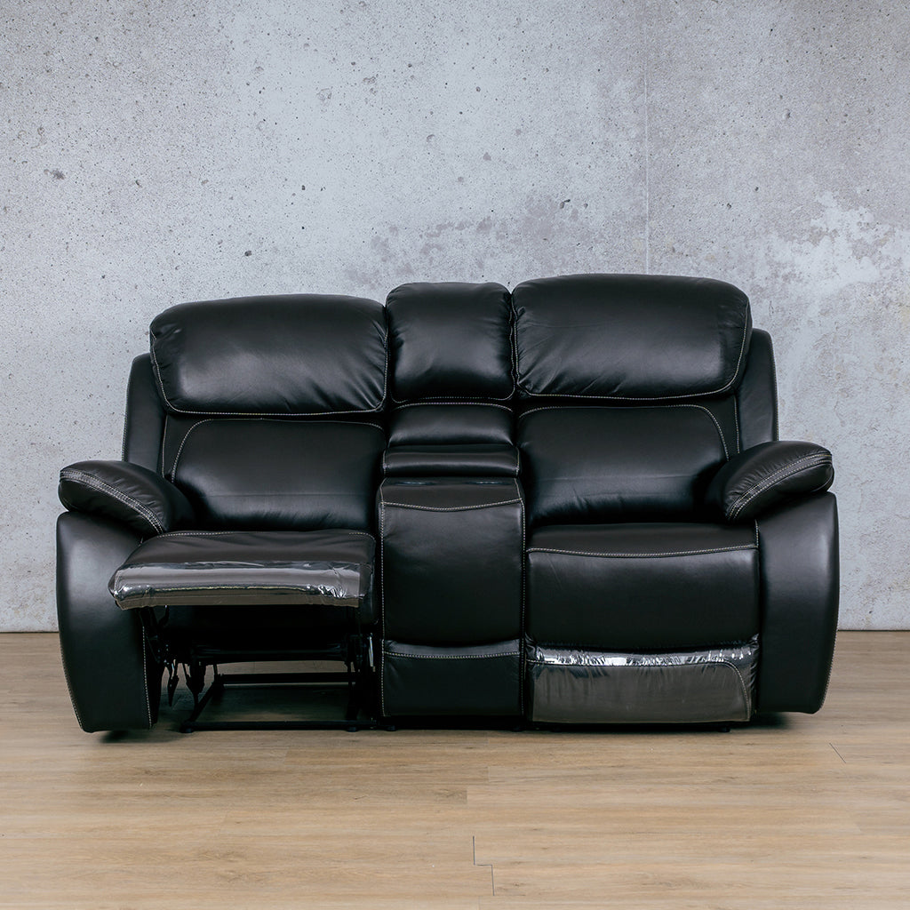 Lexington 2 Seater Leather Home Theatre Recliner - Black - Leather Recliner
