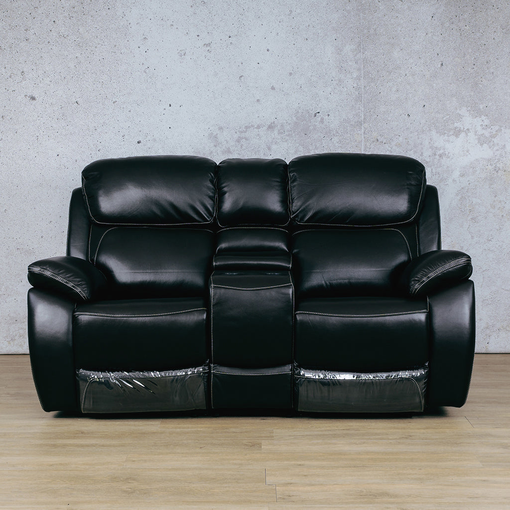 Lexington 2 Seater Leather Home Theatre Recliner - Black - Leather Recliner