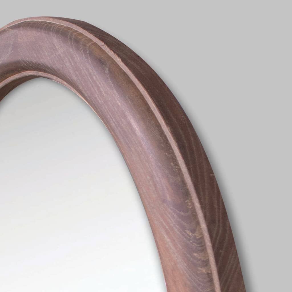 Liam Antique Coffee Oval Wall Mirror Mirror Leather Gallery