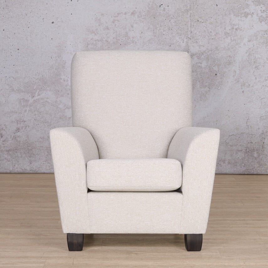 Lily White Occasional Chair - Customisable Fabric Fabric Armchair Leather Gallery Kenya Beige