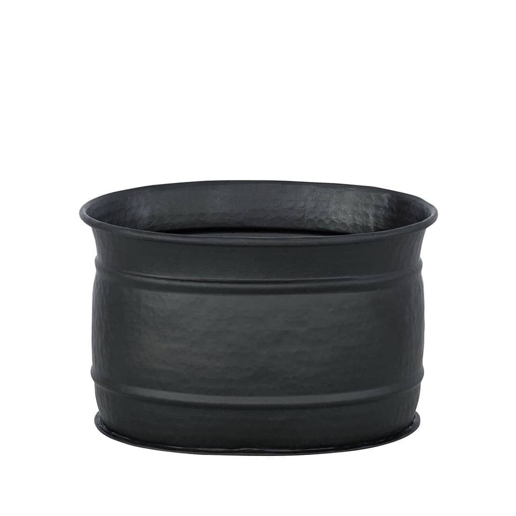 Lombard Hammered Black Bowl/Planter - Medium Decor Leather Gallery
