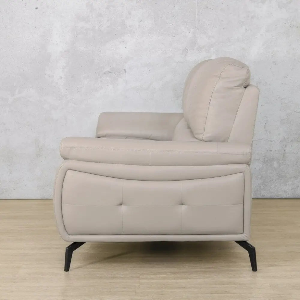 Maddox 3 Leather Sofa - Fabric Corner Suite-grey