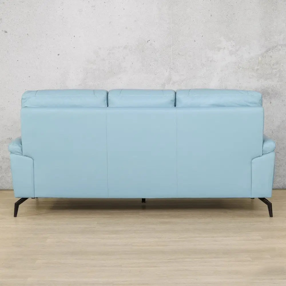 Maddox 3 Leather Sofa - Fabric Corner Suite-light-blue