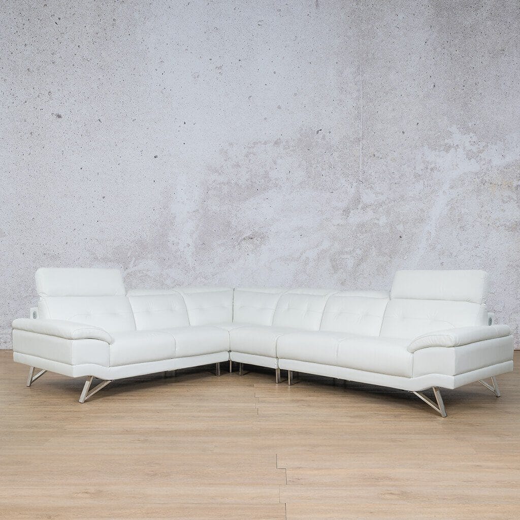 Manila Leather Sectional Leather Sectional Leather Gallery White
