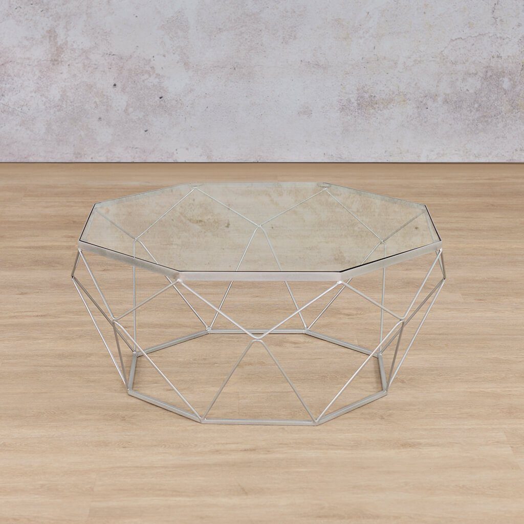 Mara Chrome Base Coffee Table + Clear Glass Coffee Table Leather Gallery