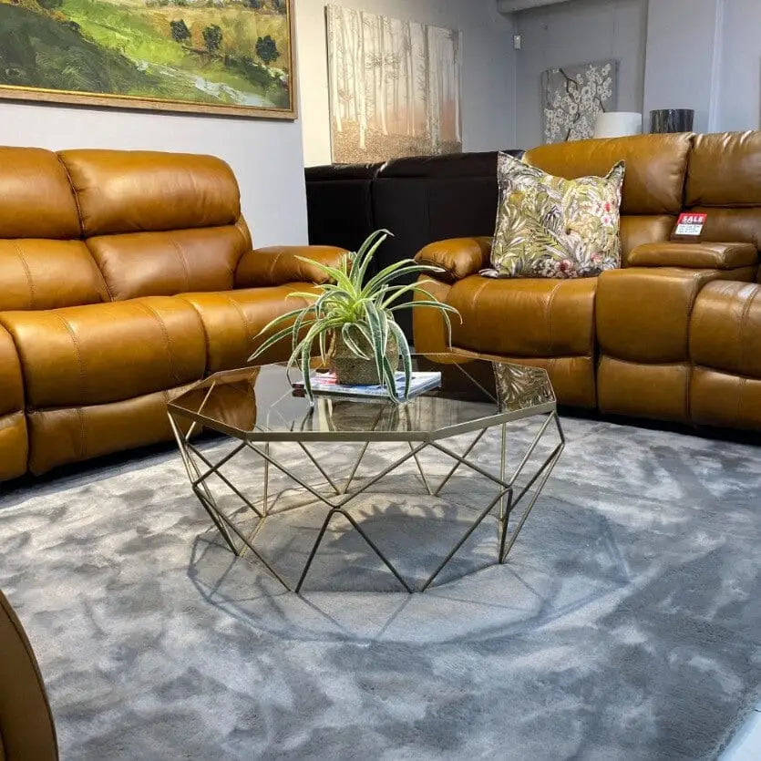 Mara Glass Top Coffee Table - Gold - Warehouse Clearance - Coffee Table