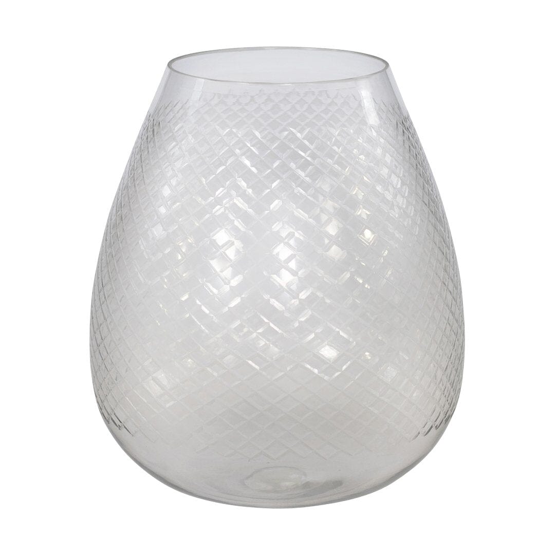 Maxine Glass Vase Vase Leather Gallery Clear 31 x 30cm