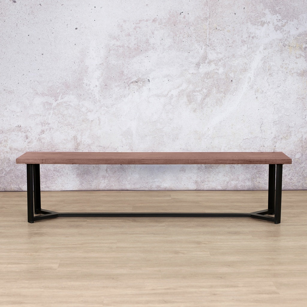 McKinely Bench 2400 - Antique Dark Oak Dining Table Leather Gallery