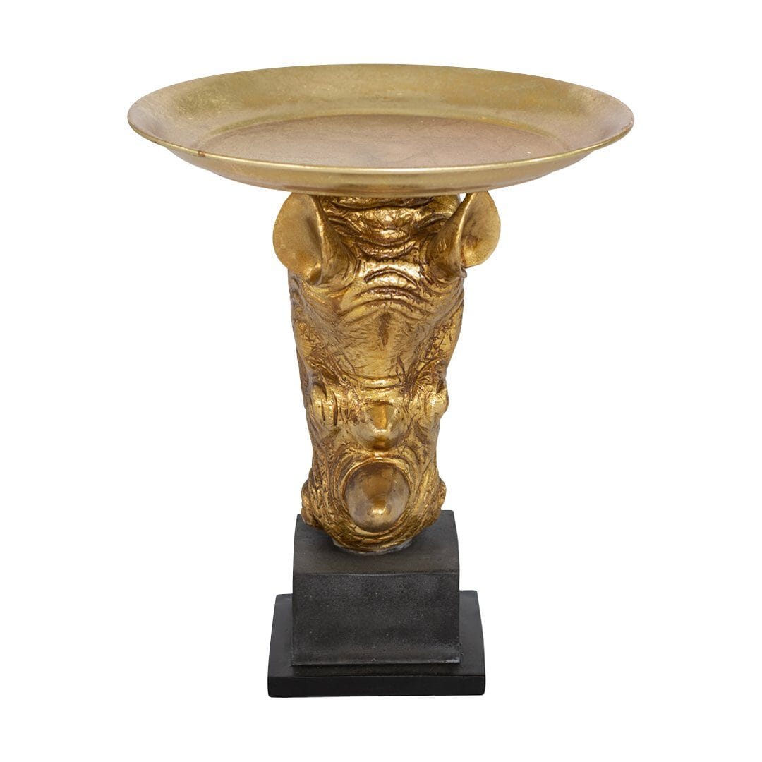 Metallic Rhino with Tray Ornament Ornament Leather Gallery