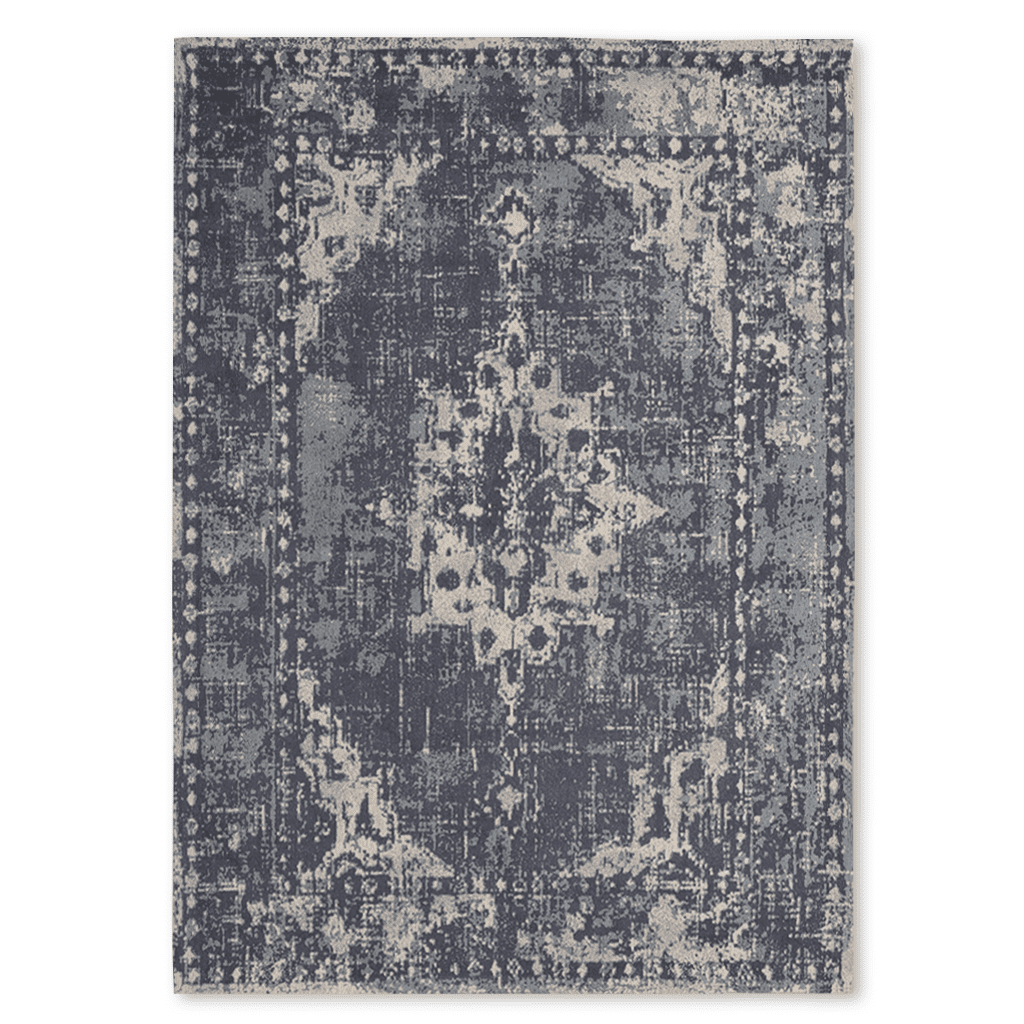 Micah Rug - Vintage Blue Carpets Leather Gallery