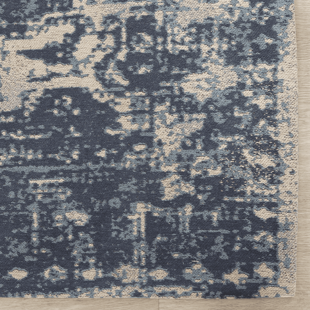 Micah Rug - Vintage Blue Carpets Leather Gallery