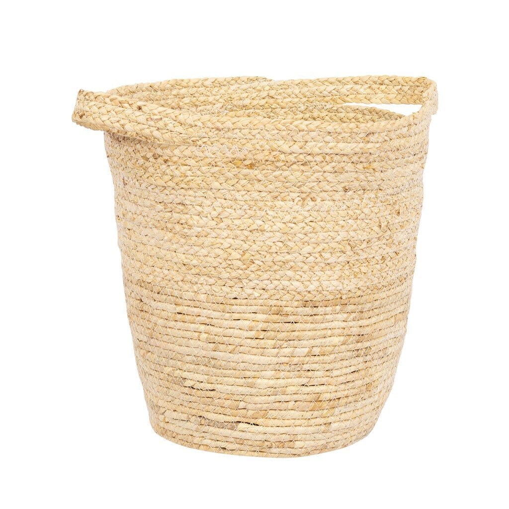 Natural Jute Baskets - Medium Basket Leather Gallery