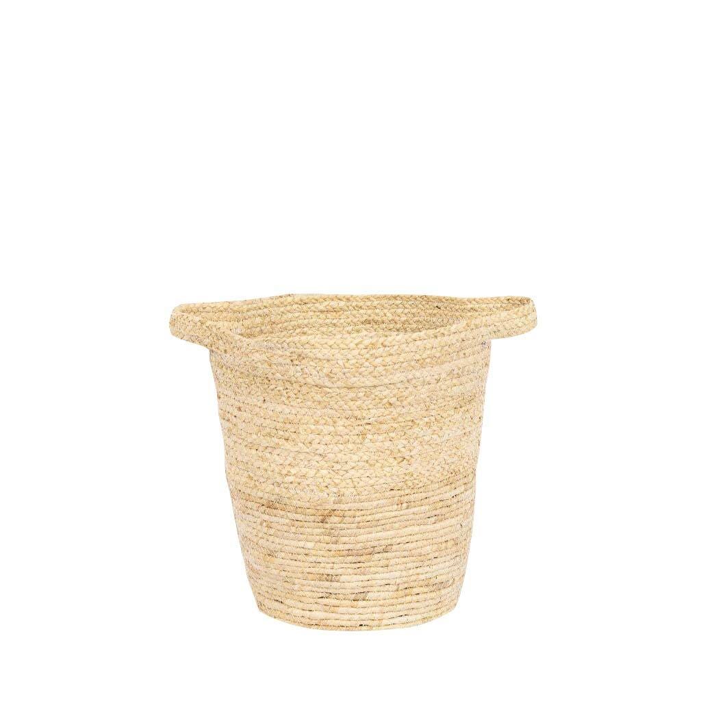 Natural Jute Baskets - Medium Basket Leather Gallery