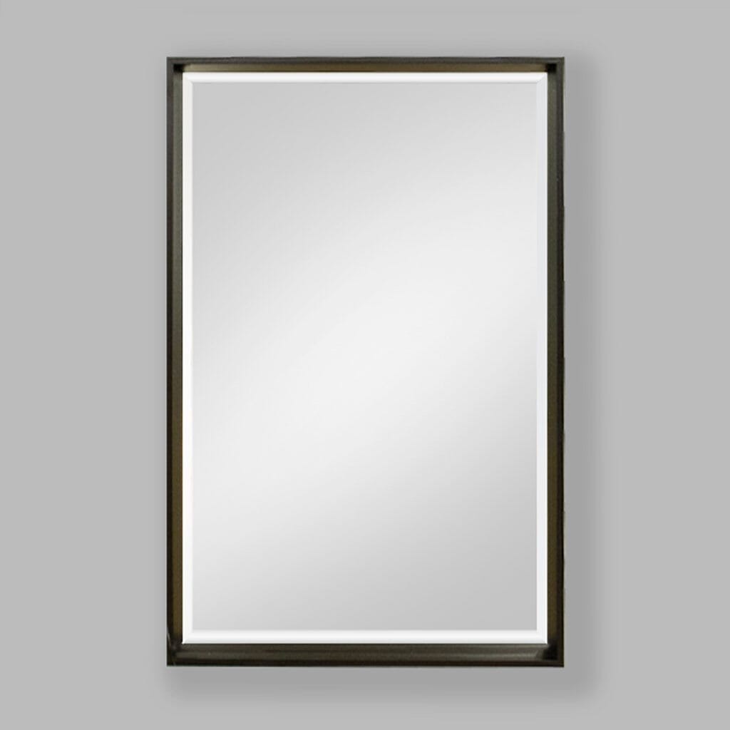 Nova Black Natural Wood Rectangle Wall Mirror 444 x 647mm Mirror Leather Gallery Black 444 x 647 mm
