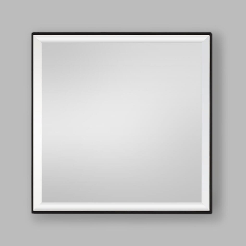 Nova Black Natural Wood Square Wall Mirror - 545 x 545mm Mirror Leather Gallery Black 545 x 545mm