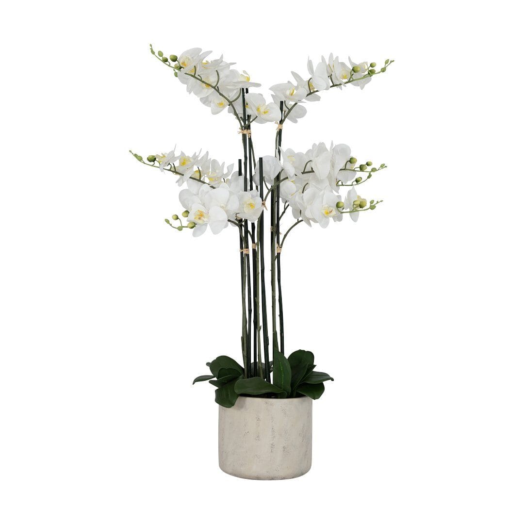 Pratt White Orchid Decor Leather Gallery White 105cm