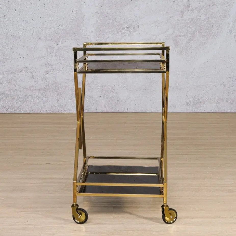 Prestige Bar Trolley - Gold - Drinks Trolley