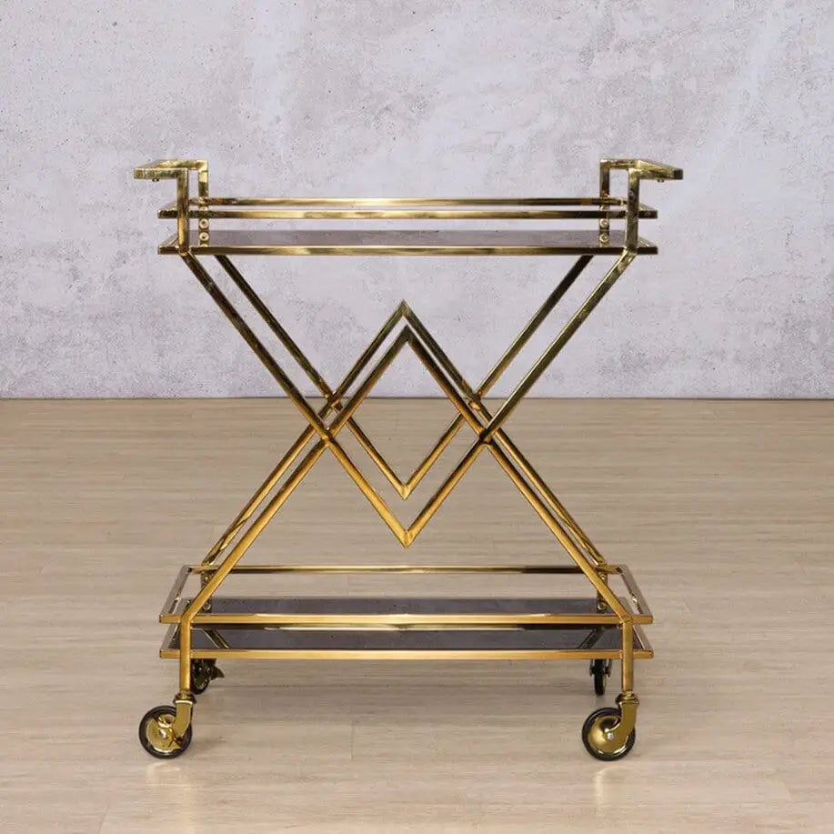Prestige Bar Trolley - Gold - Drinks Trolley