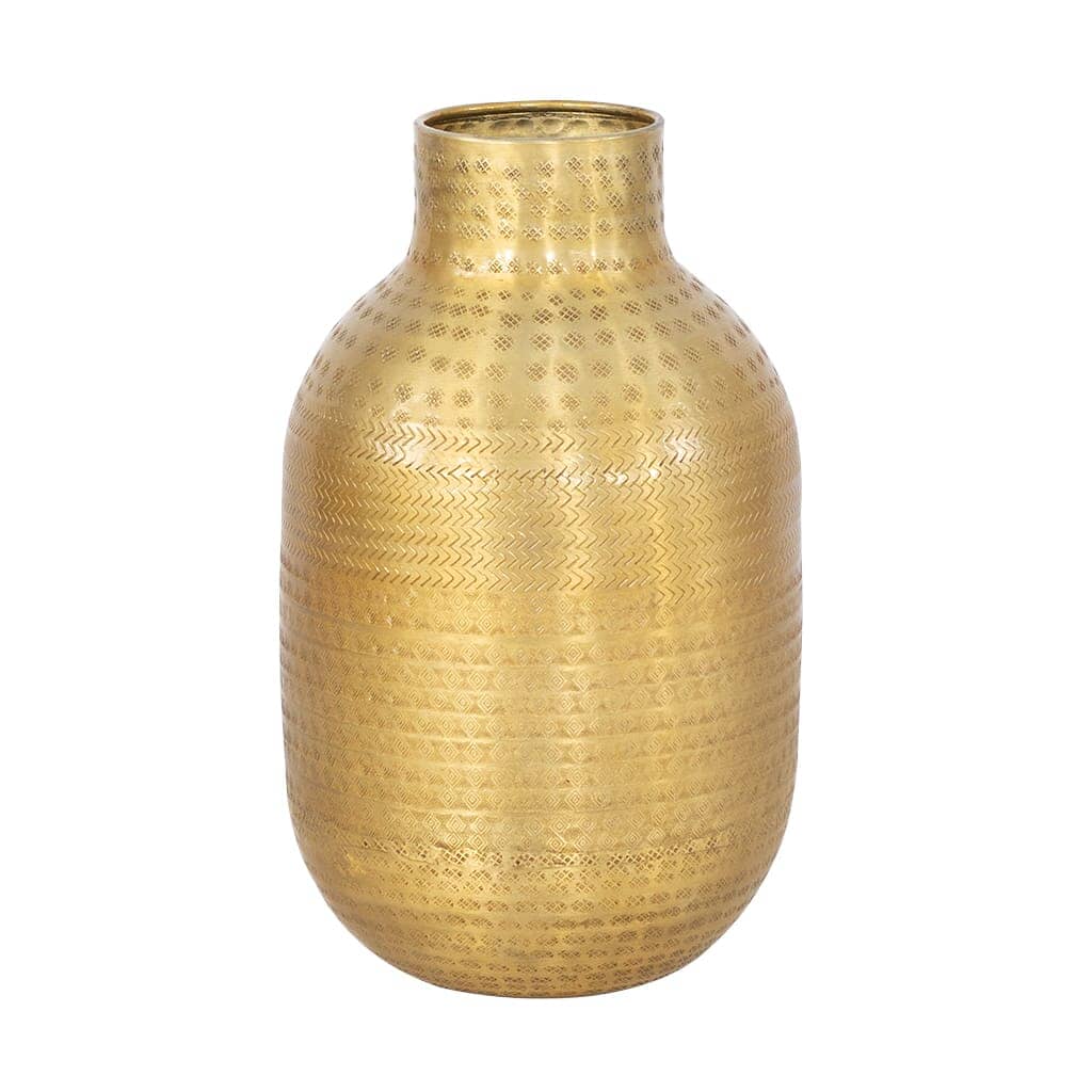 Quinn Carved Vase Vase Leather Gallery Gold 25 x 41.25cm