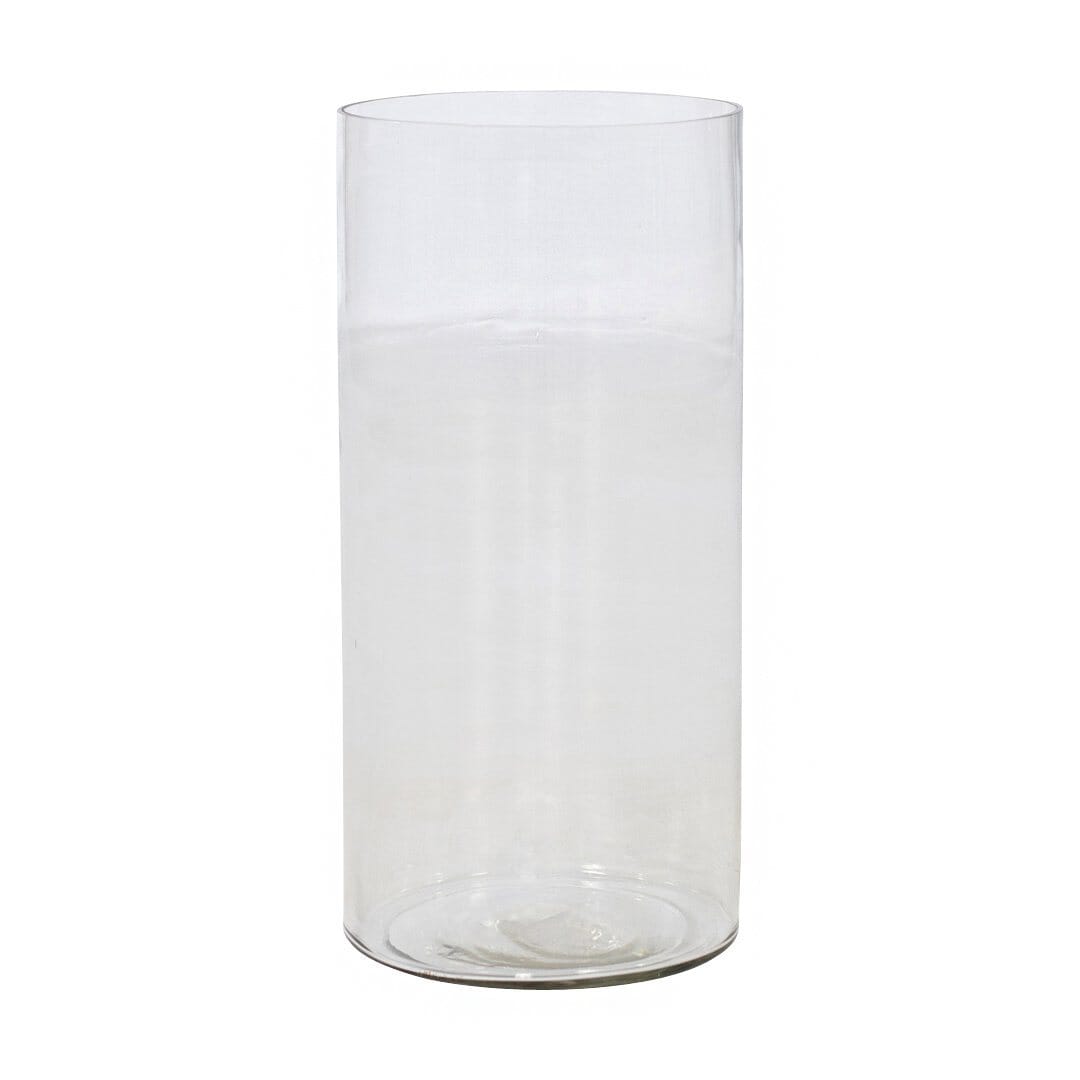 Rochelle Large Glass Vase Vase Leather Gallery Clear 40 x 19cm