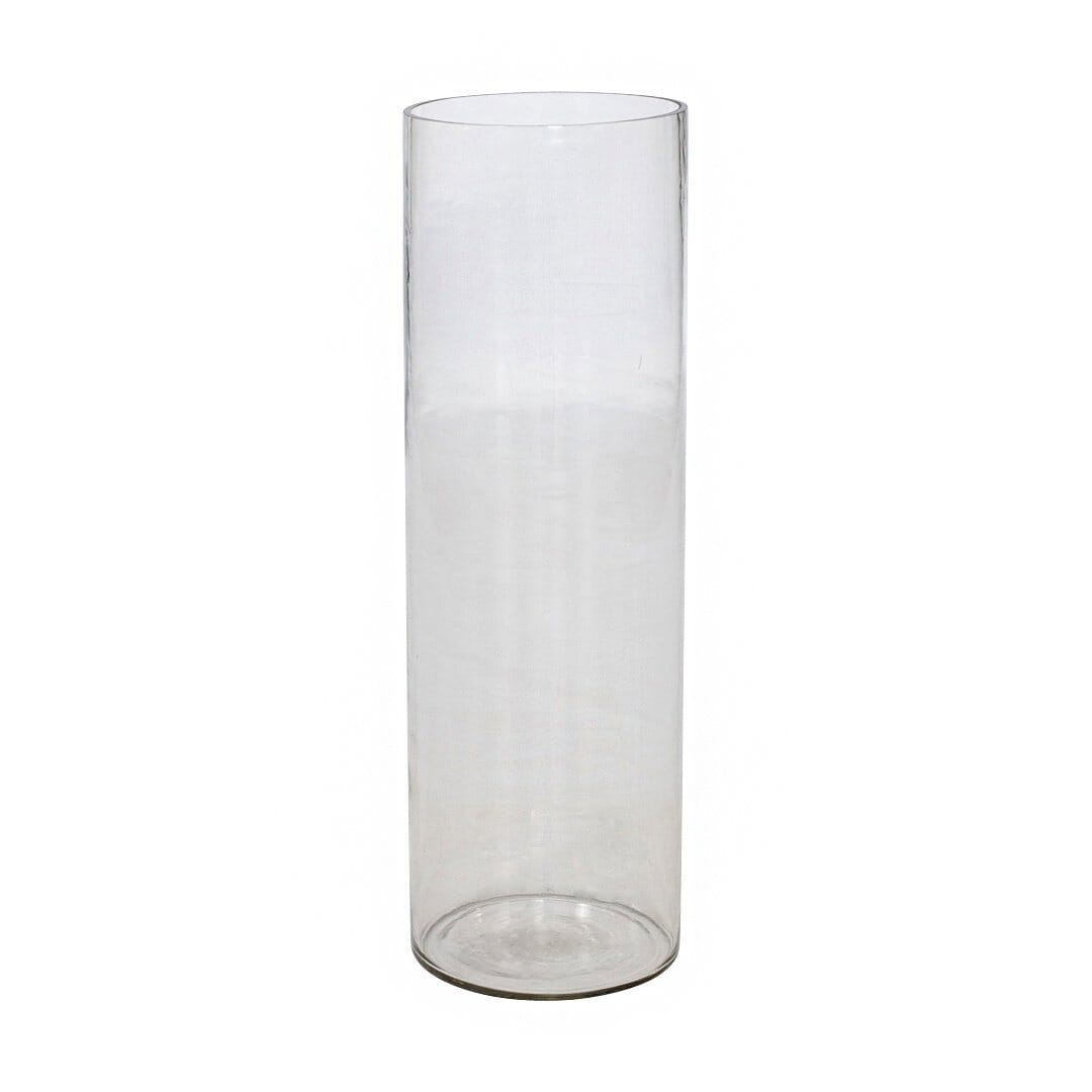 Rochelle Tall Glass Vase Leather Gallery Clear 60 x 19cm