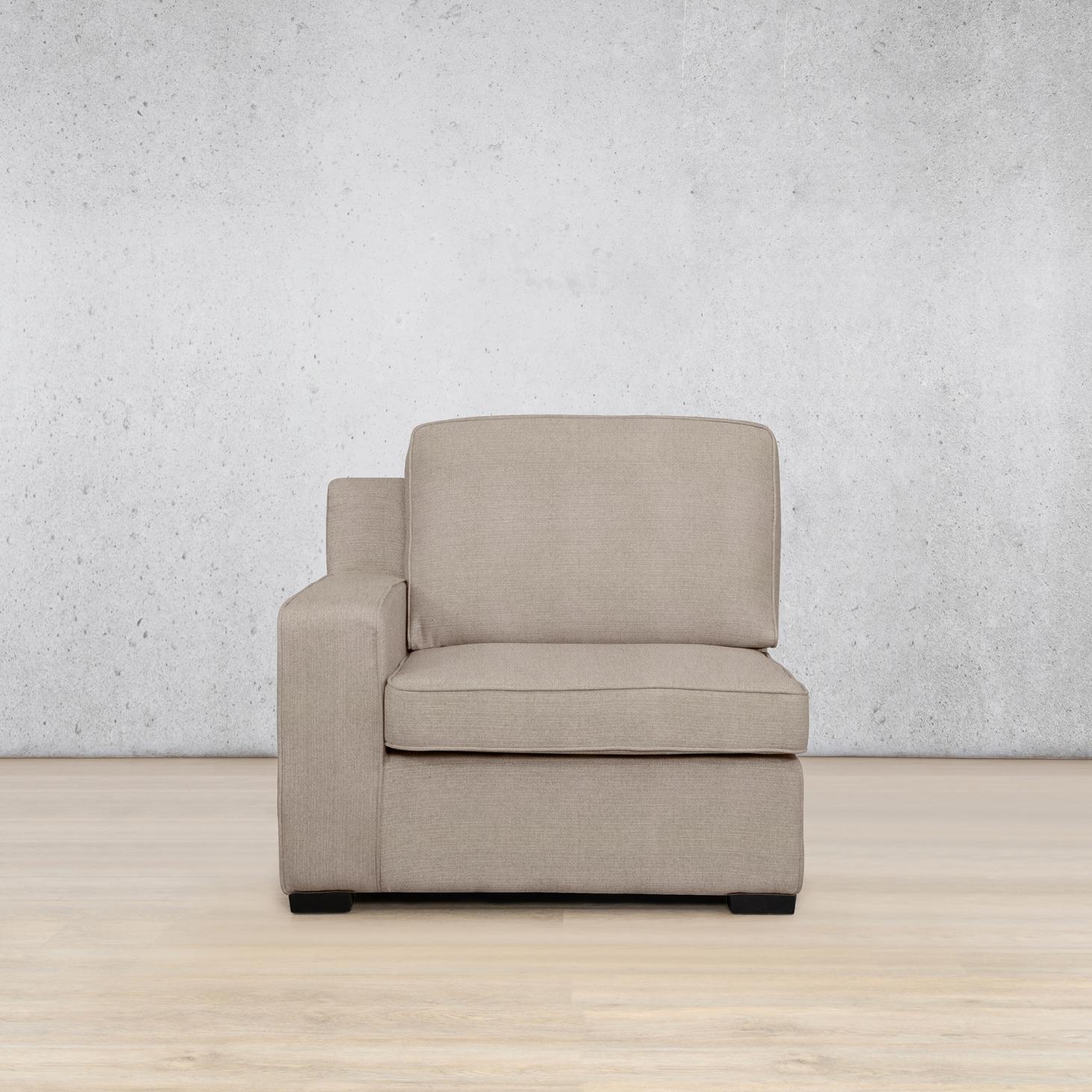 Rome 1 Seater 1 Arm Fabric Couch - Left Hand Facing - Kenya Sand | Small couch, modern couch, couches for sale, modular couches