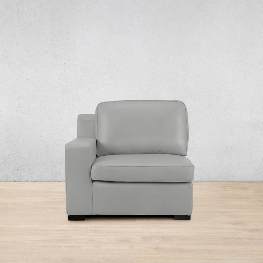 Rome 1 Seater Leather 1 Arm Couch - LHF - Manatee Grey - Leather Armchair