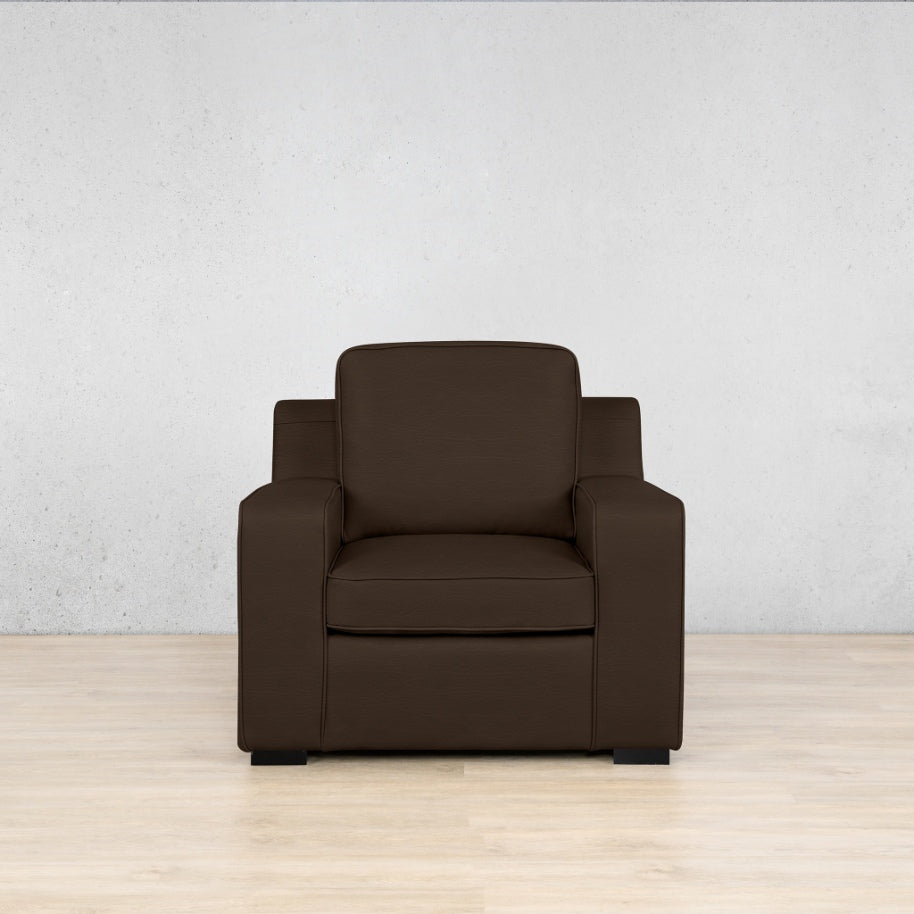 Rome 1 Seater Leather Couch - Czar Chocolate - Leather Couches