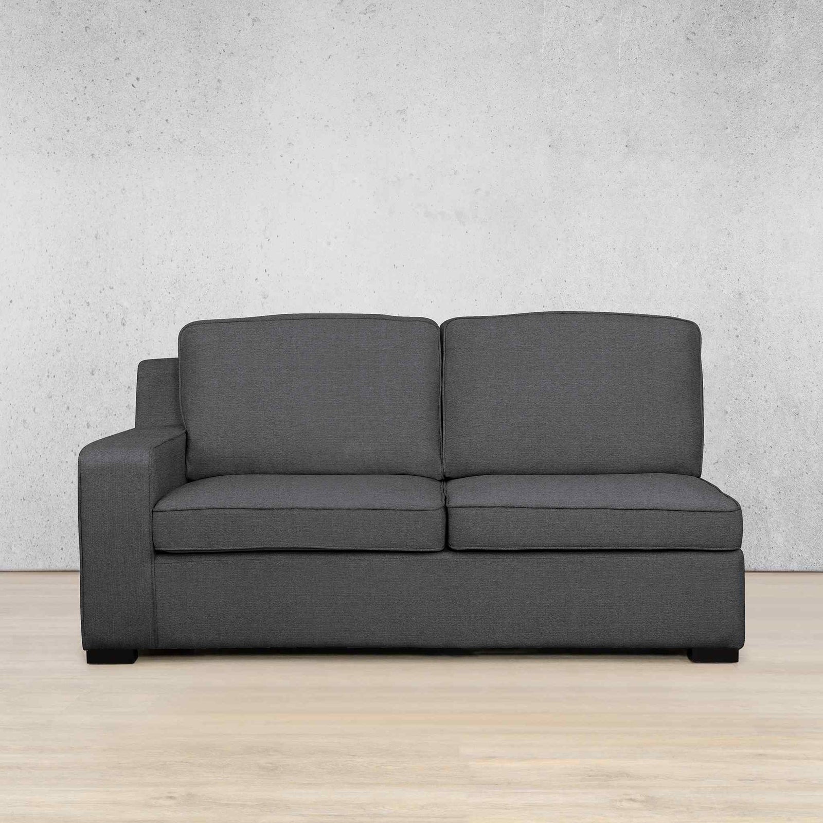Rome Fabric 2 Seater LHF Fabric Sofa Leather Gallery Space Grey