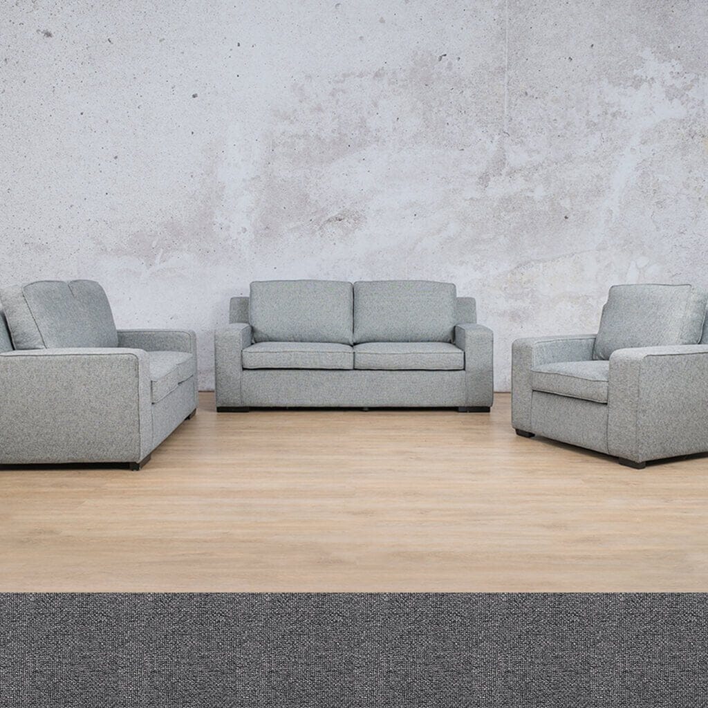 Rome 3+2+1 Fabric Sofa Suite Fabric Sofa Leather Gallery Silver Charm