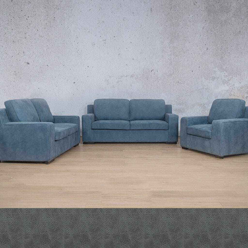 Rome 3+2+1 Leather Sofa Suite Leather Sectional Leather Gallery Bedlam Blue Night