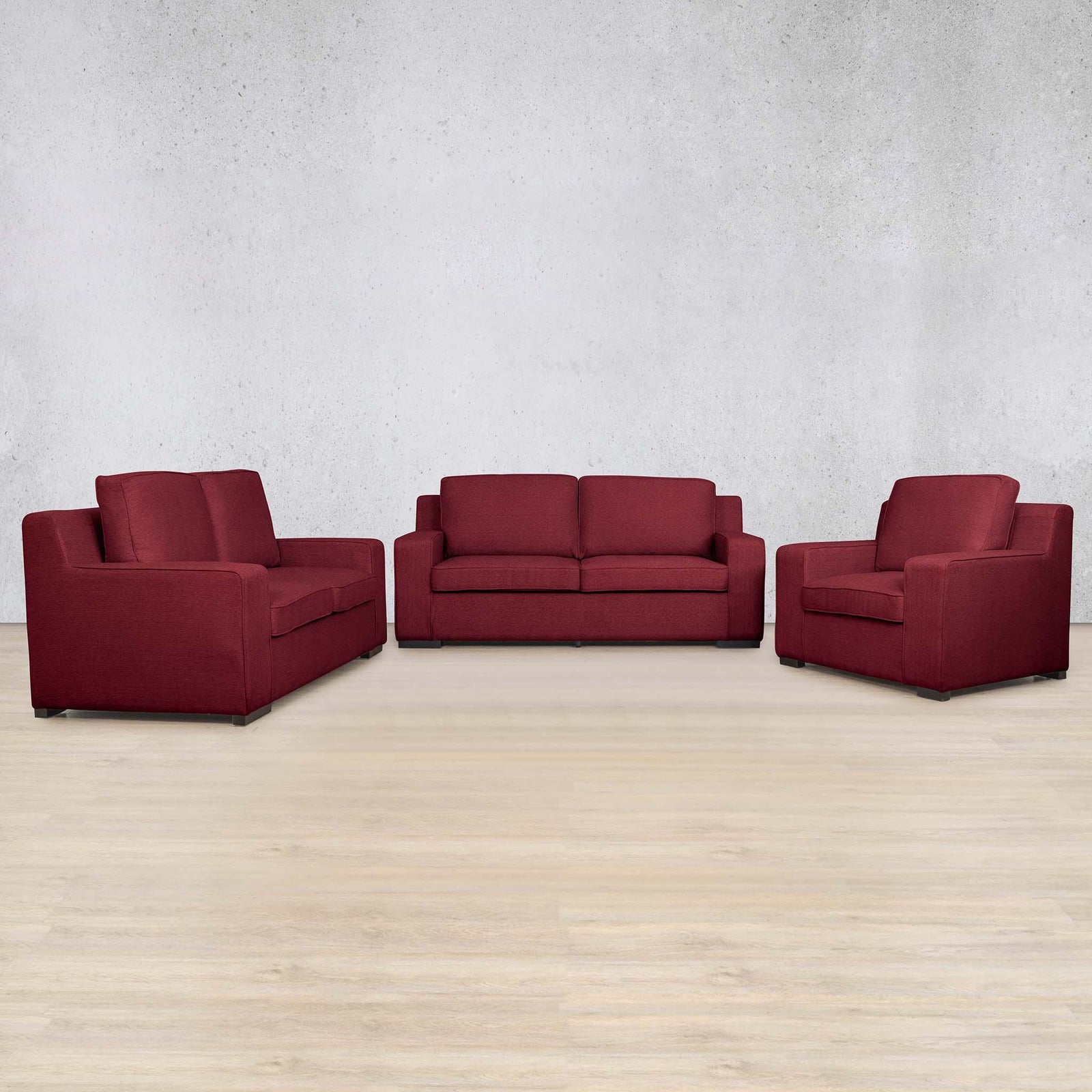 Rome 3 + 2 + 1 Fabric Sofa Suite - Kenya Red | Fabric Couches, fabric lounge suite, couches