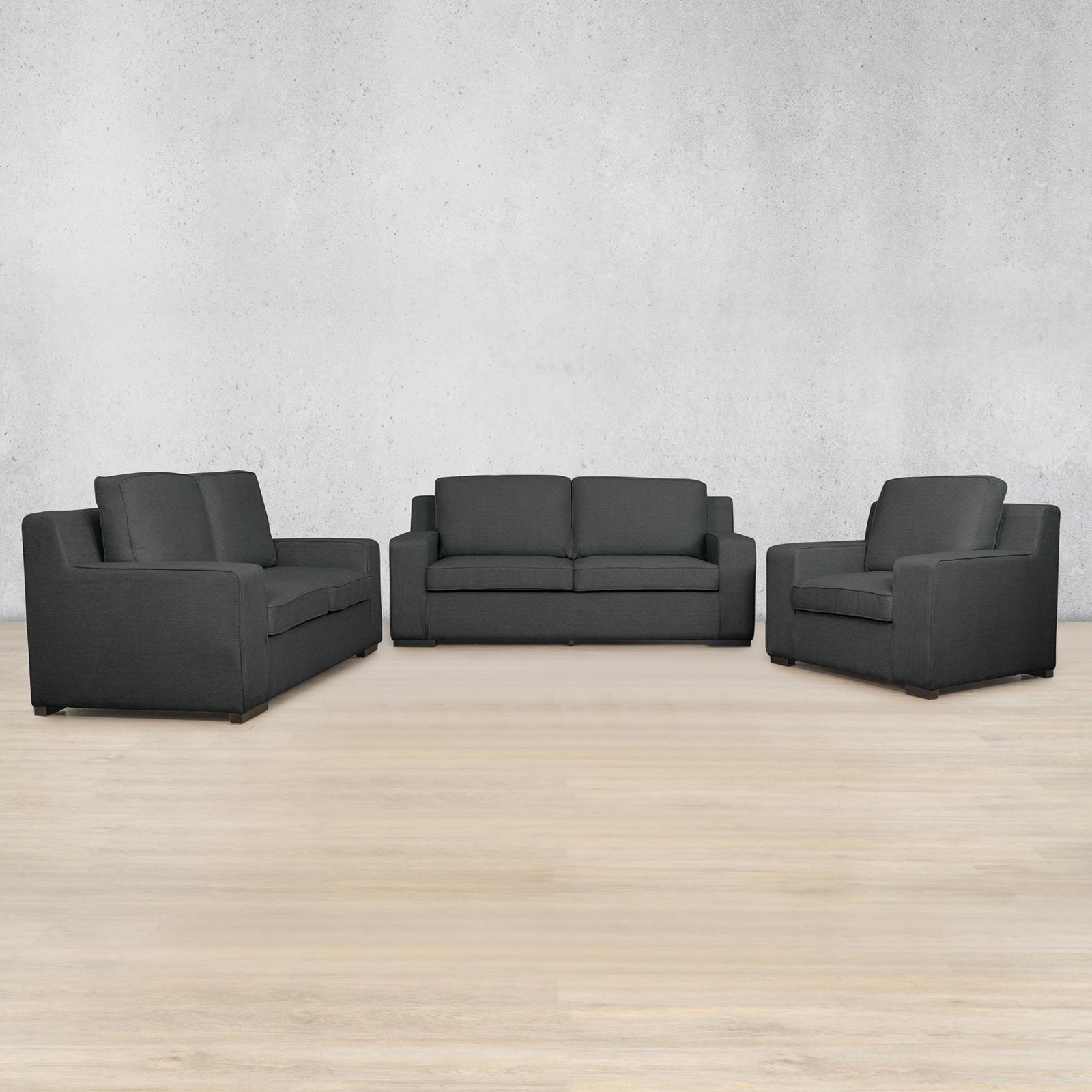 Rome 3 + 2 + 1 Fabric Sofa Suite - Kenya Charcoal | Fabric Couches, fabric sofa suite, sofas and couches