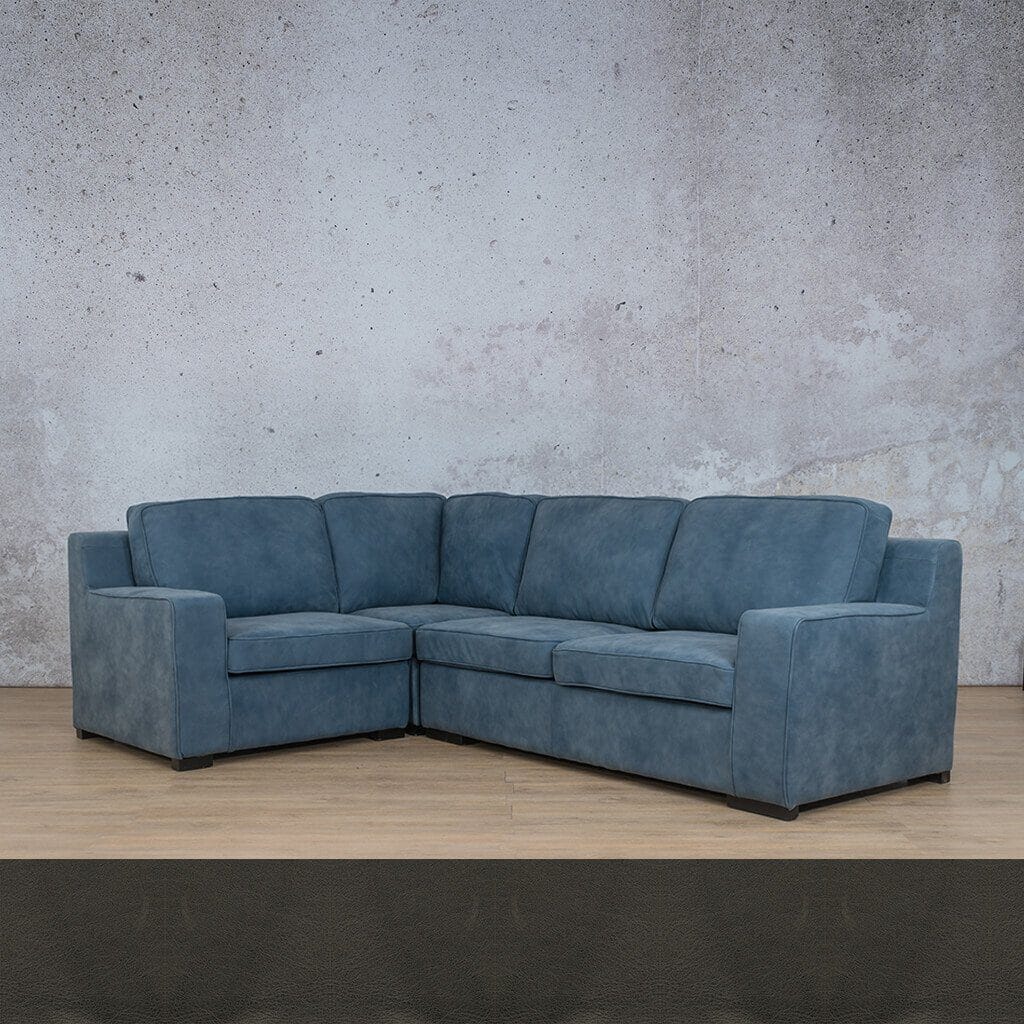 Rome 4 Seater L-Shape Sofa - LHF Leather Sofa Leather Gallery Czar Anthracite