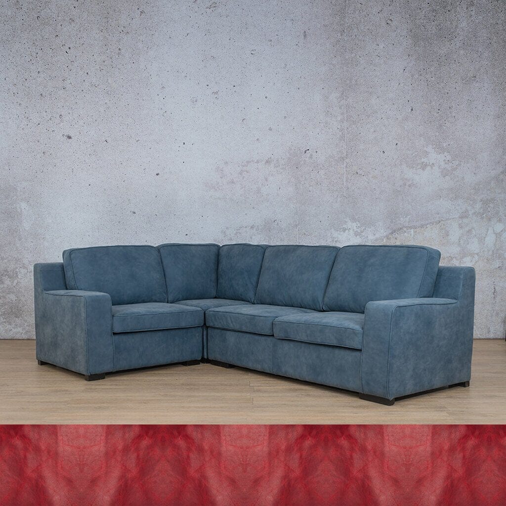 Rome 4 Seater L-Shape Sofa - LHF Leather Sofa Leather Gallery Royal Ruby