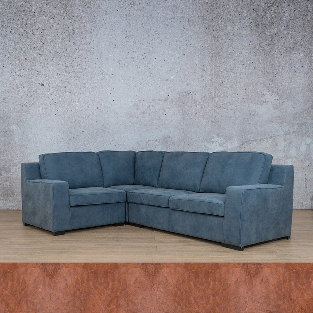 Rome 4 Seater L-Shape Sofa - LHF Leather Sofa Leather Gallery Royal Saddle