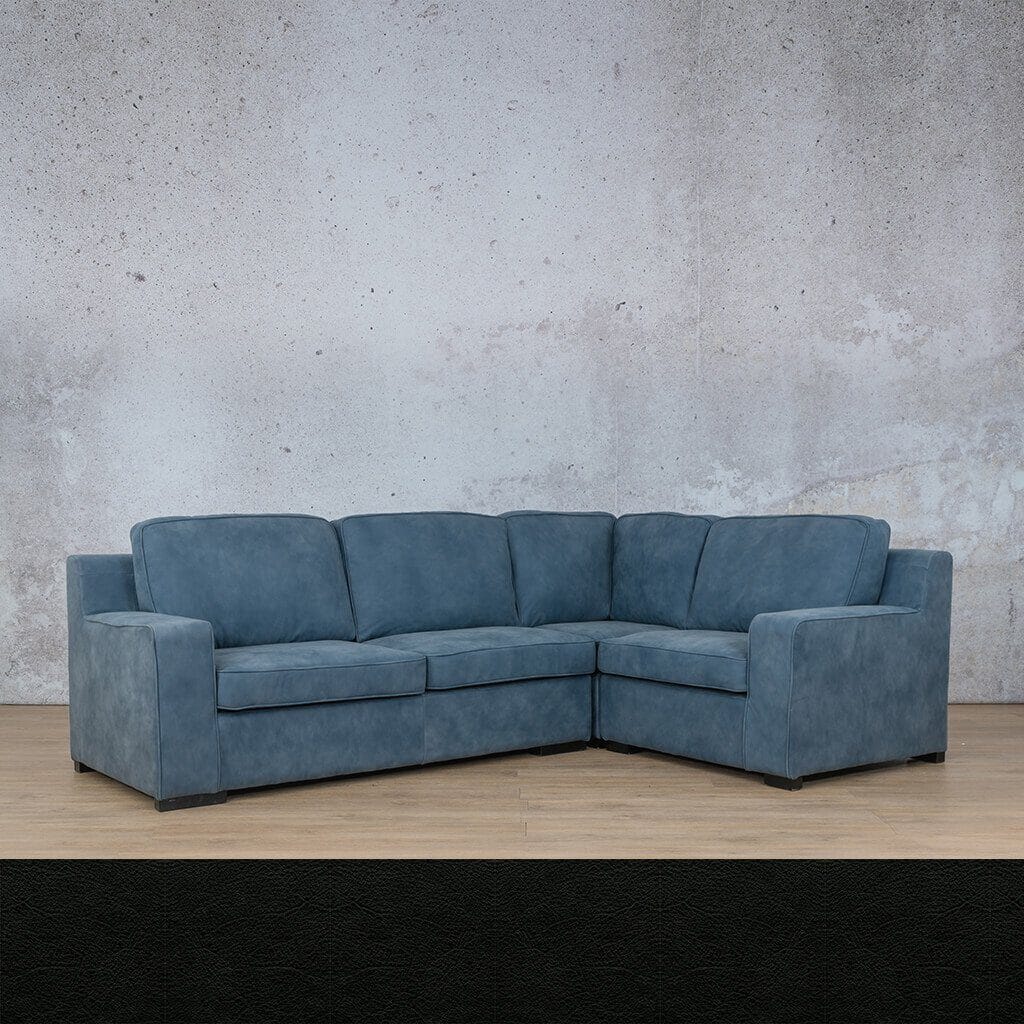 Rome 4 Seater L-Shape Sofa - RHF Leather Sofa Leather Gallery Czar Black