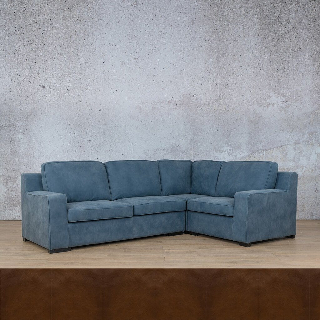 Rome 4 Seater L-Shape Sofa - RHF Leather Sofa Leather Gallery Czar Pecan