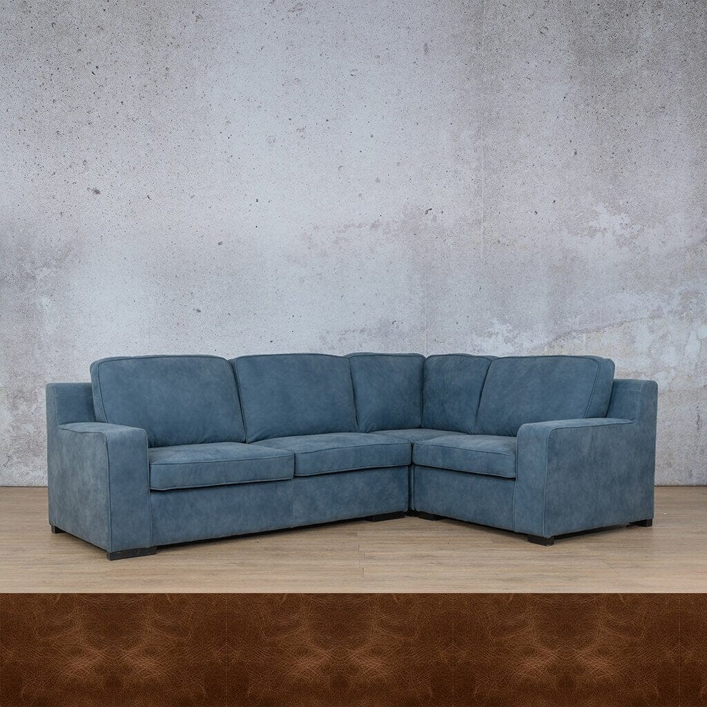 Rome 4 Seater L-Shape Sofa - RHF Leather Sofa Leather Gallery Royal Cognac