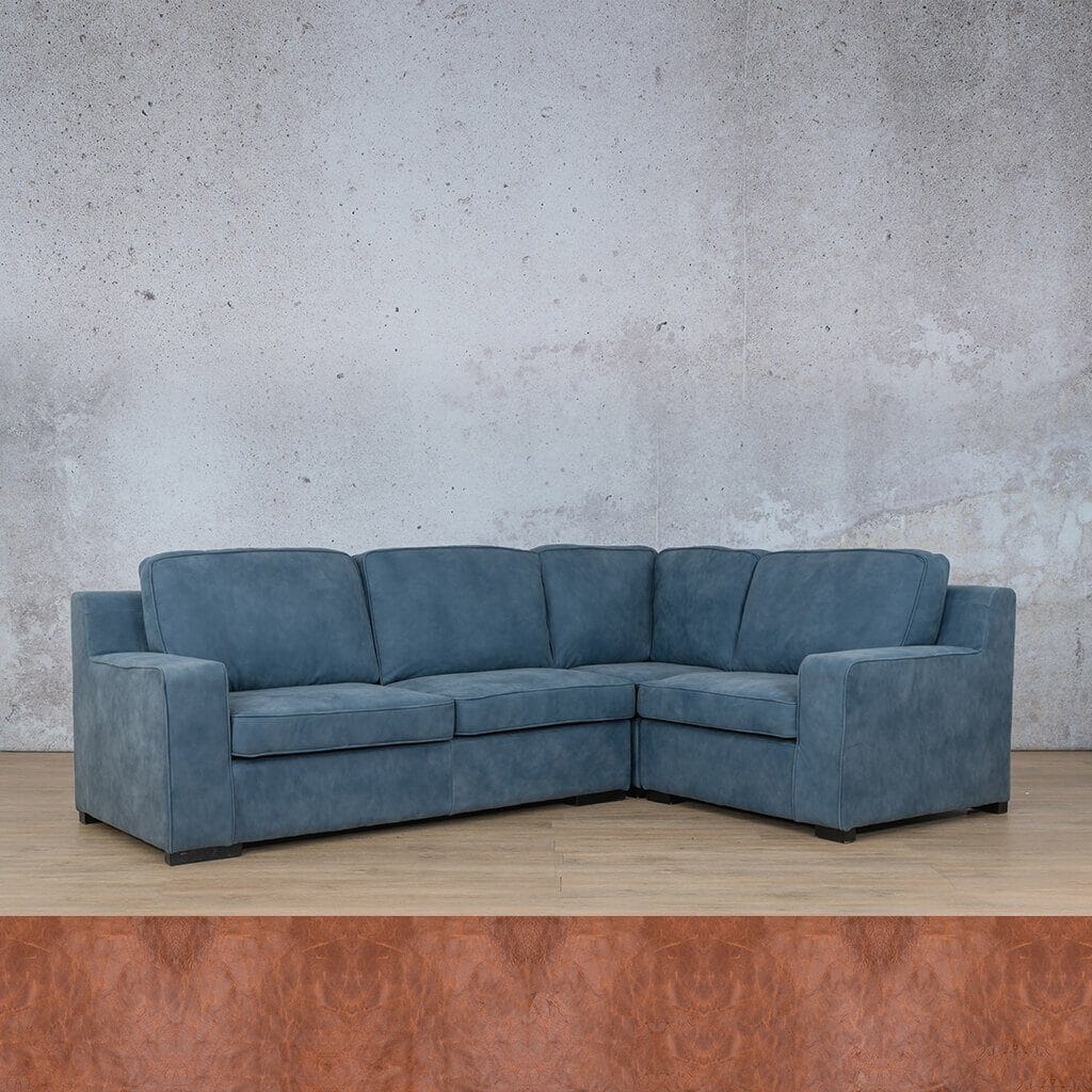 Rome 4 Seater L-Shape Sofa - RHF Leather Sofa Leather Gallery Royal Saddle