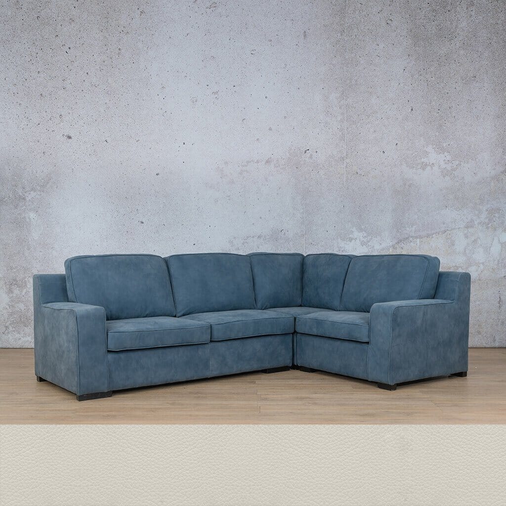 Rome 4 Seater L-Shape Sofa - RHF Leather Sofa Leather Gallery Urban White