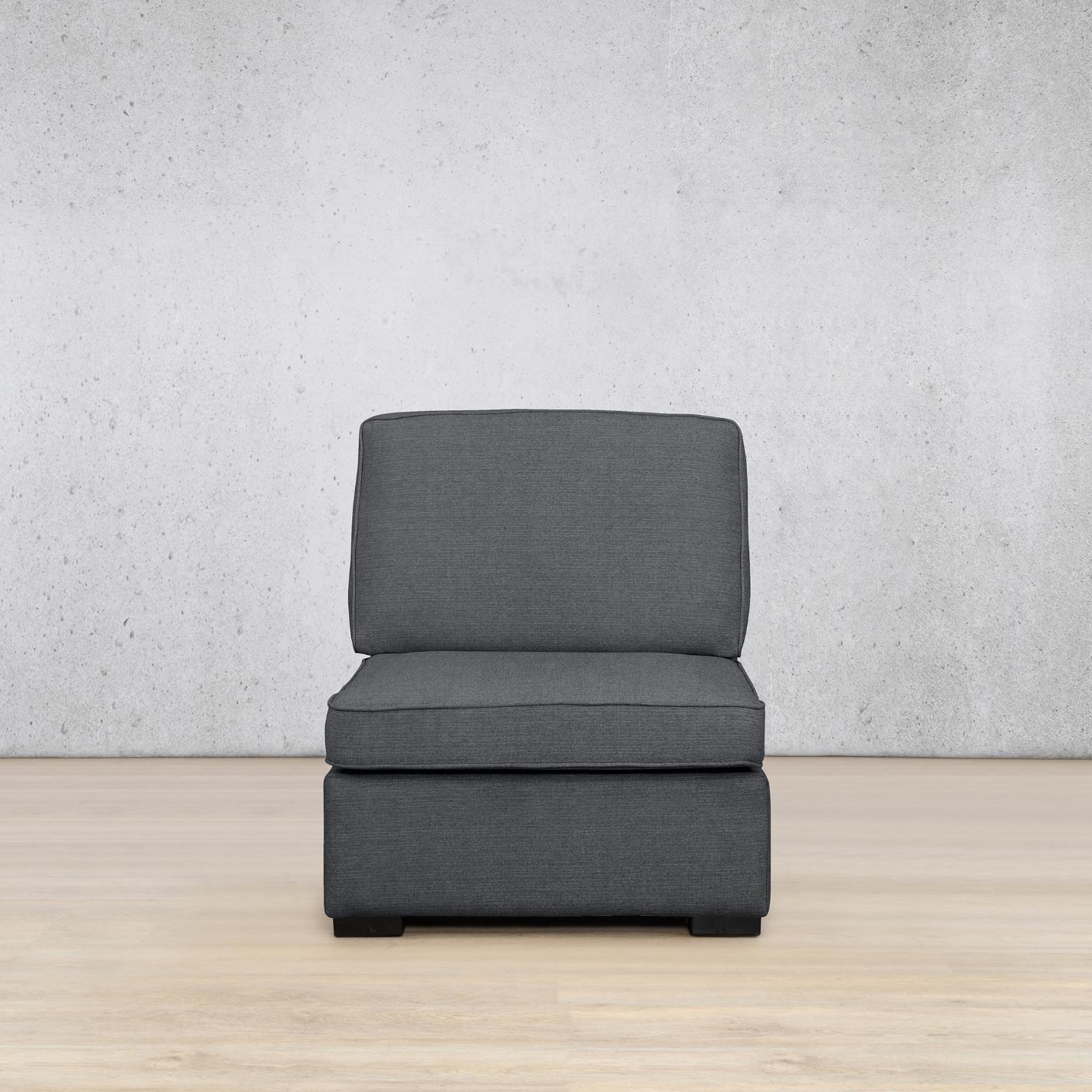 Rome Fabric Armless Chair Fabric Sofa Leather Gallery Space Grey