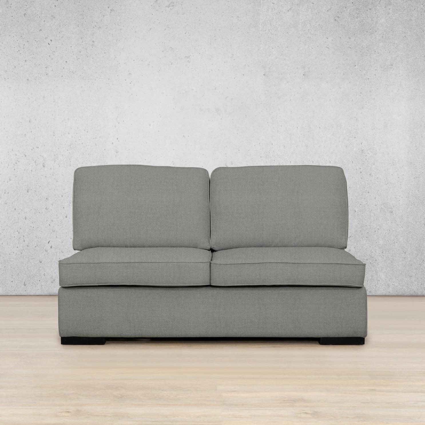 Rome Fabric Armless 2 Seater Fabric Sofa Leather Gallery | Kenya Grey