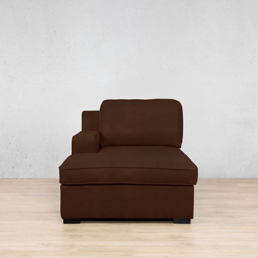 Rome Leather Chaise 1 Arm - LHF - Royal Cognac - Leather Chaise Armchair