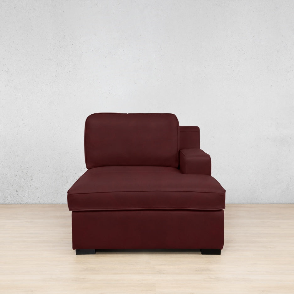 Rome Leather Chaise 1 Arm - RHF - Royal Ruby - Leather Chaise Armchair